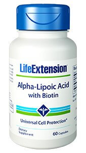 Life Extension Alpha-Lipoic Acid with Biotin 250 mg 60 Capsules