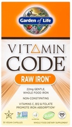 Garden of Life Vitamin Code Raw Iron  30 Capsules